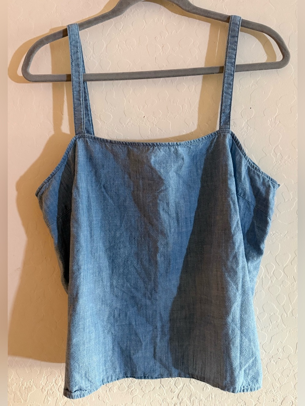 Madewell, XL, denim tank top with buttons down each side